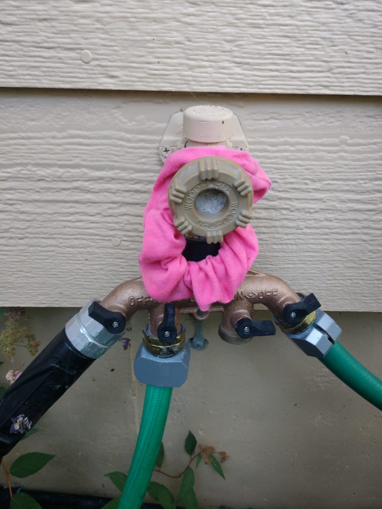 hose bib with scrunchie